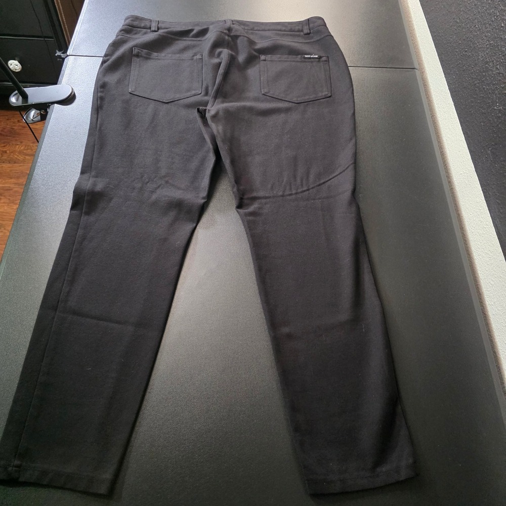 DKNY Jeans Black Ponte Knit Slim Straight Leg Pants XL DWJOH1033